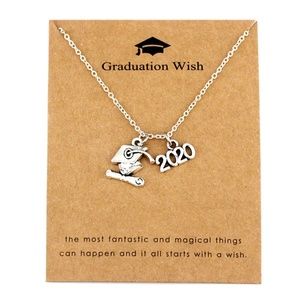 Graduation Necklace w/ Gift Card 2020 Cap Diploma